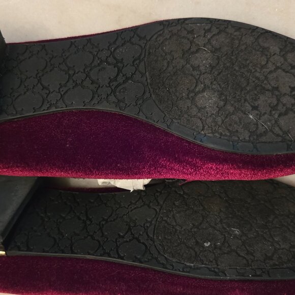C Wonder Maroon Velvet Boston Terrier Loafers - Picture 6 of 7